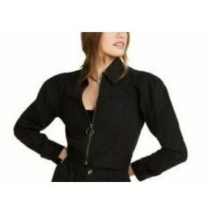 Danielle Bernstein Women's Zip Up Jacket Black Size Medium